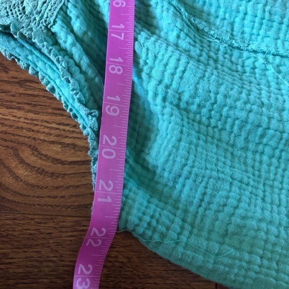 POL teal distressed gaze cotton crochet sleeveless tunic top in size S - Picture 8 of 9